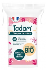 Tadam' Disques Ovales Ultra Doux et R&eacute;sistants de Coton Bio 50 Unit&eacute;s