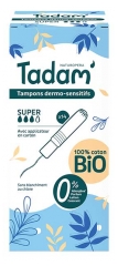 Tadam' Tampons Dermo-Sensitifs avec Applicateur Super Bio 14 Unit&eacute;s