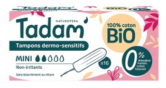 Tadam' Tampons Dermo-Sensitifs Mini Bio 16 Unit&eacute;s