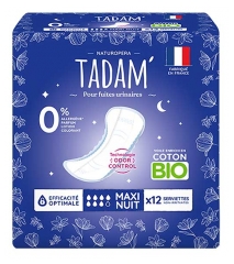 Tadam' Serviettes pour Fuites Urinaires Maxi Nuit 12 Unit&eacute;s