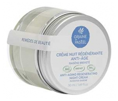 Graine de pastel Cr&egrave;me Nuit R&eacute;g&eacute;n&eacute;rante Anti-&Acirc;ge Tous Types de Peaux Bio 50 ml