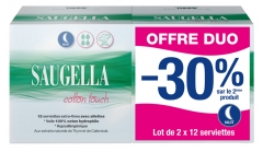 Saugella Cotton Touch Serviettes Nuit Lot 2X12 Serviettes