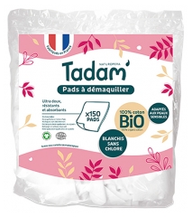 Tadam' Pads &agrave; D&eacute;maquiller Ultra Doux de Coton Bio 150 Unit&eacute;s