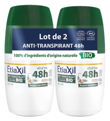 Etiaxil D&eacute;odorant Anti-Transpirant V&eacute;g&eacute;tal 48 Heures Noix de Coco Bio Lot 2 x 50 ml