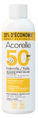 Acorelle Enfant Spray Solaire Visage et Corps SPF50 Recharge Bio 150 g