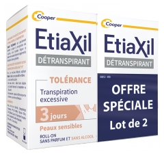 Etiaxil D&eacute;transpirant Tol&eacute;rance Transpiration Excessive Lot de 2 x 15 ml