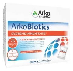 Arkopharma ArkoBiotics Syst&egrave;me Immunitaire 4 Souches Probiotiques 15 Sachets 