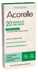 Acorelle Bandes de Cire Froide Aisselles & Maillot Bio x 20 Unit&eacute;s