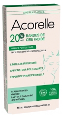 Acorelle Bandes de Cire Froide Aisselles & Maillot Bio x 20 Unit&eacute;s + 4 Offertes