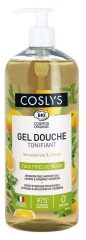 Coslys Gel Douche Tonifiant Citron-Verveine Bio Tous Types de Peaux 1 L