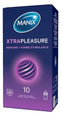 Manix Xtra Pleasure Nervur&eacute; + Forme Stimulante 10 Pr&eacute;servatifs