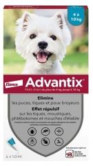 Advantix Petit Chien &ndash; Anti-Puces et Anti-Tiques &ndash; 4-10Kg &ndash; 4 Pipettes