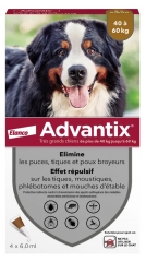 Advantix Tr&egrave;s Grand Chien &ndash; Anti-Puces et Anti-Tiques &ndash; 40-60Kg &ndash; 4 Pipettes