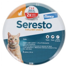 Seresto Chat - Collier Anti-Puces et Anti-Tiques Pour Chats - 2 Colliers
