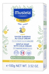 Mustela Savon Surgras au Cold Cream &agrave; la Cire d'Abeille Bio Peau S&egrave;che 100 g