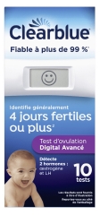 Clearblue Test d'Ovulation Digital Avanc&eacute; 2 Hormones (4 Jours de Fertilit&eacute;) X10
