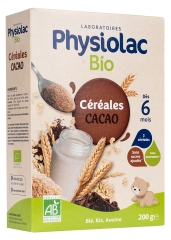 Physiolac Bio C&eacute;r&eacute;ales Cacao 200 g Certbio