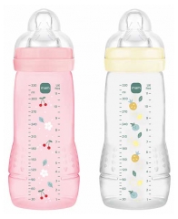MAM Easy Active 2 Biberons 2&egrave;me &Acirc;ge D&eacute;bit Tr&egrave;s Rapide 330 ml 6 Mois et + 