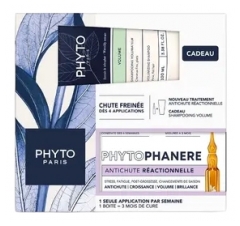 Phyto Coffret Phytophan&egrave;re Traitement Antichute R&eacute;actionnelle & Volume Shampoing Volumateur 100 ml Offert