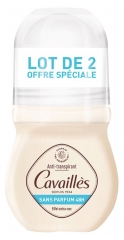 Cavaill&egrave;s Absorb+ 48H D&eacute;odorant Sans Parfum Roll-On 2 x 50 ml