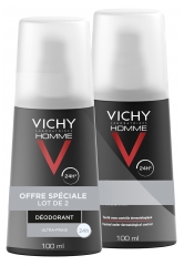 Vichy D&eacute;odorant Homme Ultra Frais Vaporisateur 100 ml X2