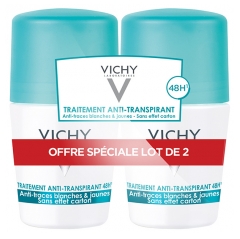 Vichy D&eacute;odorant Anti Transpirant Anti Traces Bille 48H Lot de 2 X 50 ml