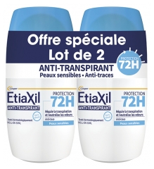 Etiaxil D&eacute;odorant Anti-Transpirant Protection 72 Heures Roll-On Lot de 2 x 50 ML
