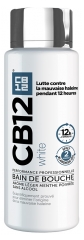 Cb12 Bain de Bouche White &ndash; Sans Alcool - Aide &agrave; Blanchir Les Dents - Protection Scientifiquement Prouv&eacute;e Contre la Mauvaise Haleine Pendant 16 Heures &ndash; Combat la Cause de la Mauvaise Haleine &ndash; Fra&icirc;cheur Longue Dur&eacute;e &ndash; Menthe Douce - 250 ml