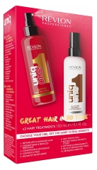 Revlon Professional UniqOne Traitement Capillaire Tout-En-Un 10 Bienfaits 150 ml + Traitement Capillaire Tout-En-Un 10 Bienfaits Parfum&eacute; Coconut 150 ml