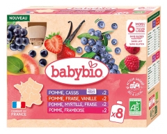Babybio Gourdes Multiparfums 6 Mois et + Bio 8 x 90 g