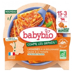 Babybio Lasagnes Bolognaise Sauce Tomate 15 Mois &agrave; 3 Ans Bio 200 g