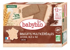 Babybio Biscuits Multic&eacute;r&eacute;ales Cacao 12 Mois et + Bio 6 x 2 Biscuits