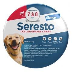 Seresto Collier Grands Chiens Anti-Puces et Anti-Tiques 8 kg et Plus