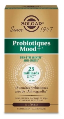 Solgar Probiotiques Mood+ Bien &Ecirc;tre Mental Ant-Stress 25 Milliards UFC 60 G&eacute;lules