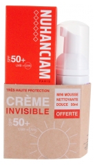 Nuhanciam Cr&egrave;me Solaire Invisible SPF50+ 50 ml + Mousse Nettoyante D&eacute;maquillante Douce 50 ml Offerte