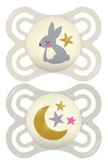 MAM Sucette Perfect Nuit - 2-6 Mois - Silicone - X2