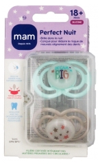 MAM 2 Sucettes Perfect Nuit Tendance D&egrave;s 18 mois