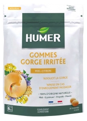 Humer Gommes Gorge Irrit&eacute;e Miel Citron 30 Gommes &agrave; Sucer