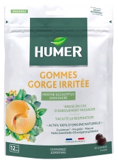 Humer Gommes Gorge Irrit&eacute;e Menthe Eucalyptus 30 Gommes &agrave; Sucer