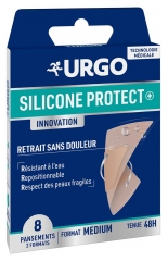 Urgo Silicone Protect 8 Pansements 2 Formats M&eacute;dium