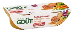Good Go&ucirc;t Carotte Lentilles Corail Patate Douce Cumin Fa&ccedil;on Dahl d&egrave;s 8 Mois Bio 2 Pots de 190 g
