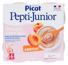 Picot Pepti-Junior Dessert Sans Lait Abricot D&egrave;s 6 Mois 4 Pots de 100 g