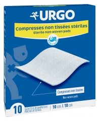 Urgo Compresses St&eacute;riles Non Tiss&eacute;es 10 cm x 10 cm 10 Sachets de 2 Compresses