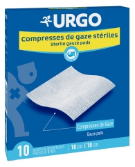 Urgo Compresses de Gaze St&eacute;riles 10 cm X 10 cm 10 Sachets de 2 Compresses
