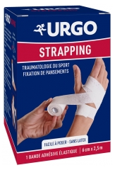 Urgo Strapping Bande Adh&eacute;sive &Eacute;lastique Sans Latex 2,5 m x 6 cm