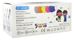 Masque Chirurgical Jetable Enfant Type IIR EFB 98% 5 Couleurs 50 Masques - Protection fiable pour les enfants