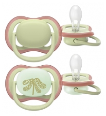 Avent Ultra Air Day and Night 2 Sucettes 6-18 Mois