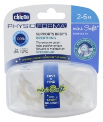 Chicco Sucette Physio Mini Soft "tout Silicone" - X2 - Phosphorescente - 2-6M