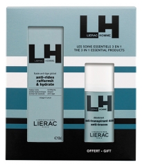 Lierac Homme Coffret Fluide Anti-&Acirc;ge Global Visage & Yeux 50 ml + D&eacute;odorant Anti-Transpirant 48H Anti-Traces 50 ml Offert