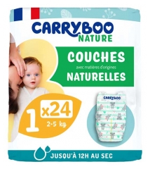 Carryboo Couches Naturelles Taille 1 (2-5Kg) 24 Couches